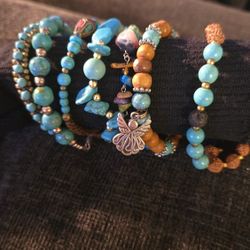Vintage Turquoise Bracelets Costume Jewelry 