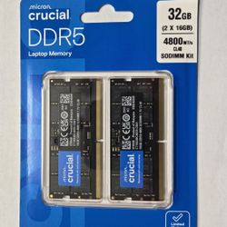 Crucial 32GB DDR5 RAM Kit (2x16GB), 4800MHz CL40 - CT2K16G48C40S5