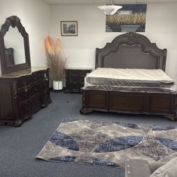 King headboard footboard rails nice stand dresser mirror was 4000 now 2999