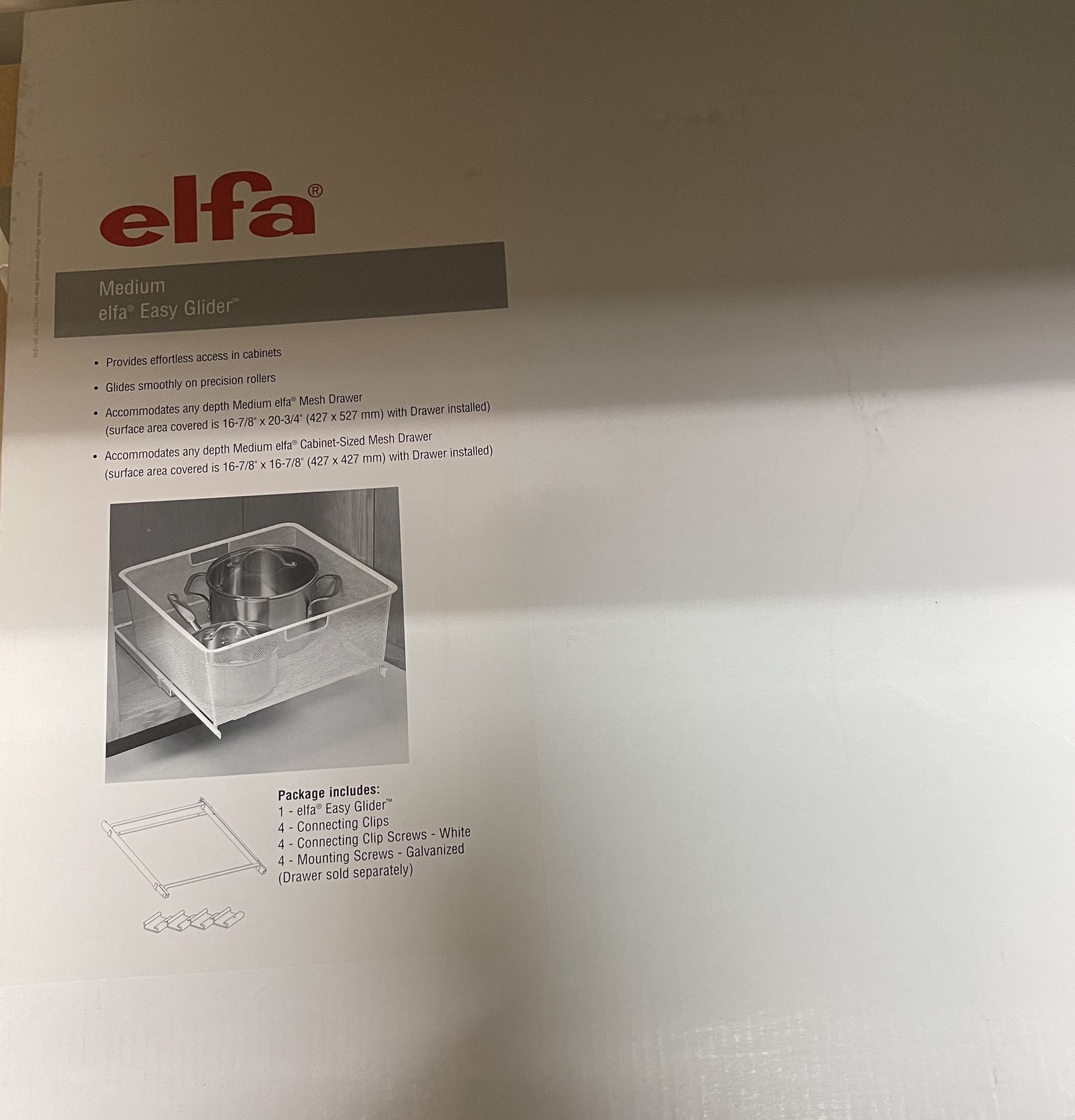 Hardware For Elfa Inside Cabinet Drawers New In Box