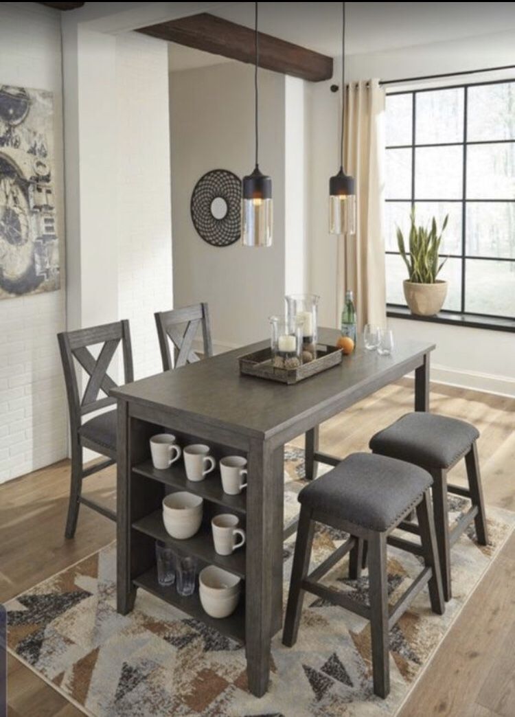 Counter height dining table set ( counter height table +2 chairs +2 counter stools