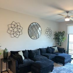 Black Modular U Shaped Cloud Couch 