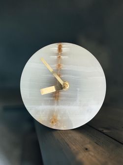 CB2 Solid Onyx Marble Tabletop Clock