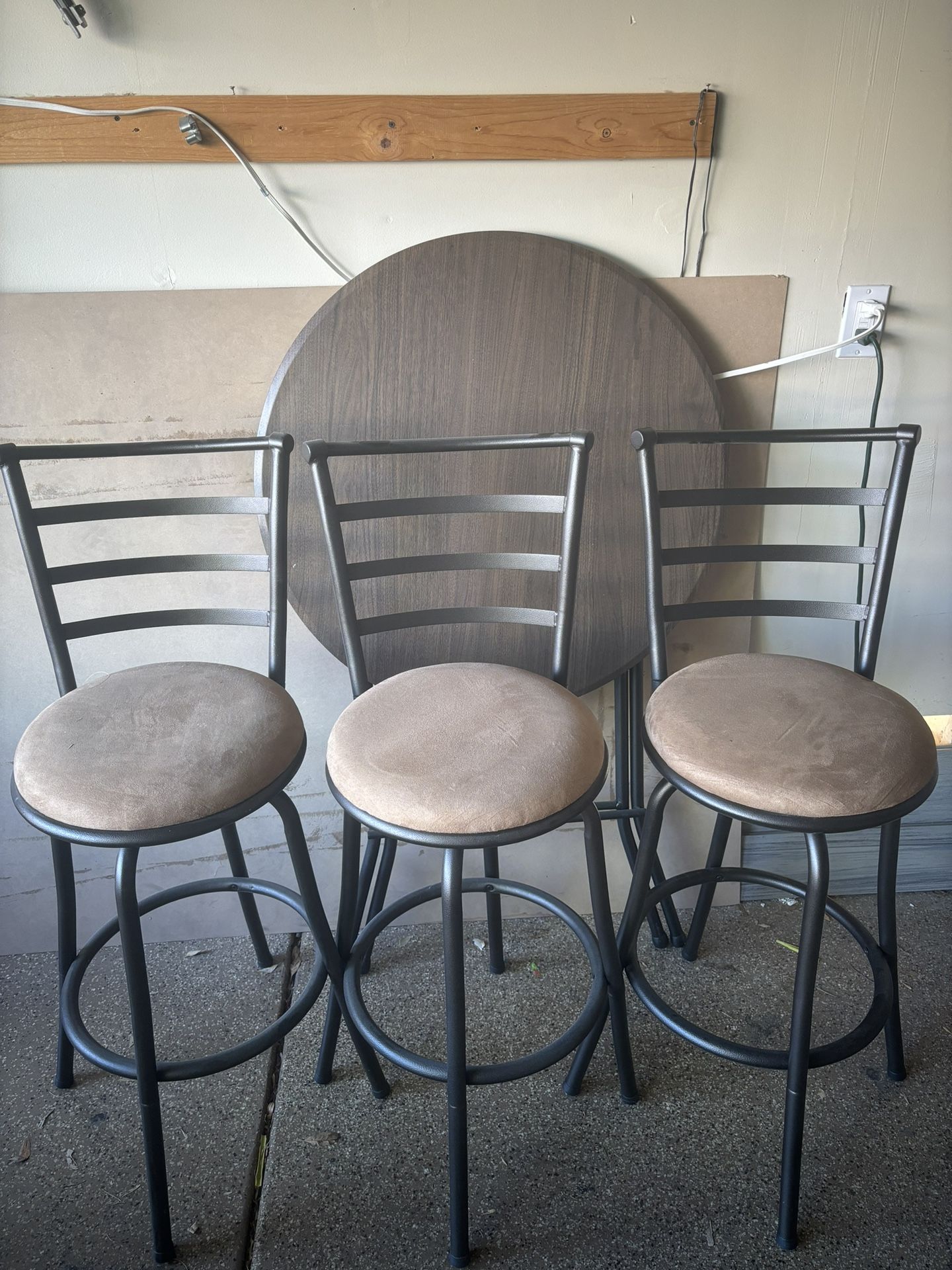 High Folding Table With Stools