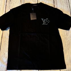 Black Rhinestones LV Shirt