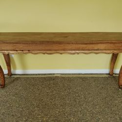 Vintage ca. 1950 Real Wood Handmade Inlaid Console Table / Sideboard