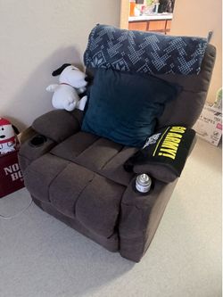 Chair and Leather Loveseat