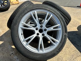 FREE INSTALL 4x OEM 19” Tesla Rims Tesla Model Y Gemini Continental EV Tire 255/45/19 85%
