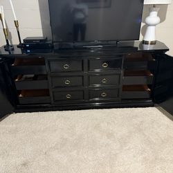 Black Lacquered credenza, buffet, tv stand, dresser or hutch