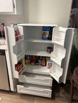 White Freestanding Kitchen Pantry Cabinet