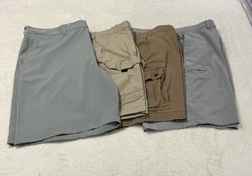Men's Grey, Tan & Brown Cargo Shorts