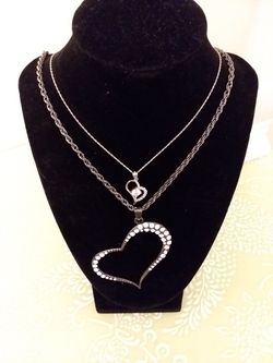 2 heart necklaces