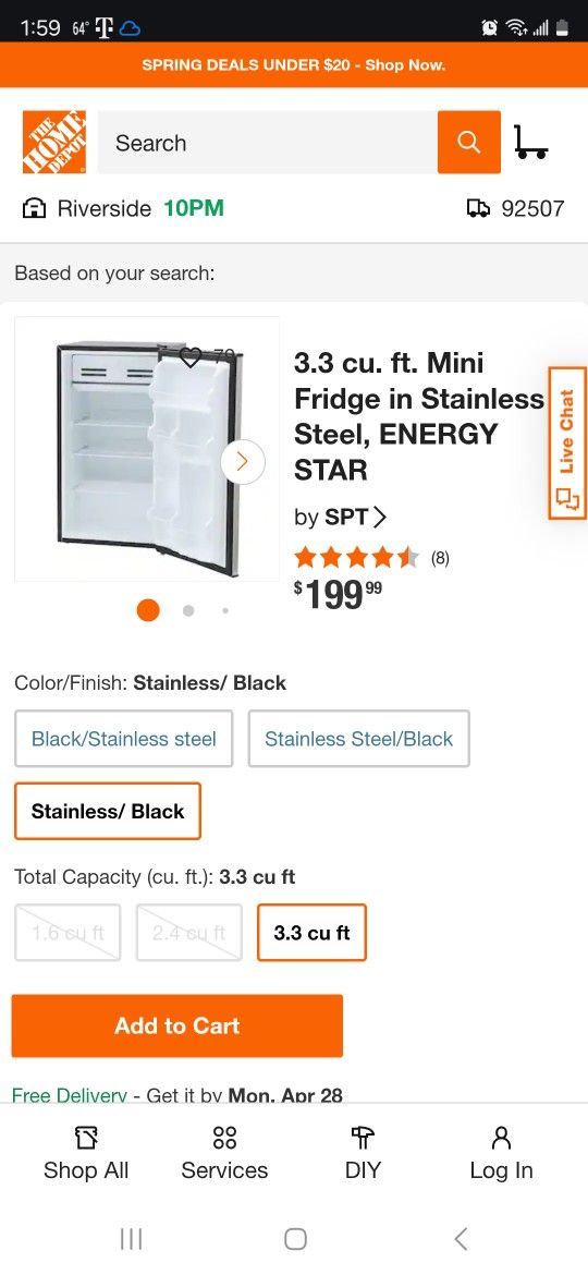 Midea Mini Fridge 3.3 Cubic Ft