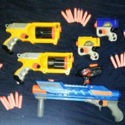 Set of 5 NERF Dart/Ball Guns With Accessories