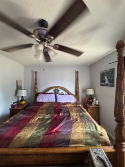 Bed frame night stands and lamps
