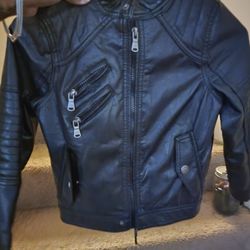 Boys 5/6 Faux Leather Jacket 