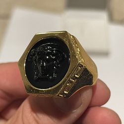 Versace Ring Black Medusa Head Made In Italy 