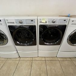 Kenmore Elite Washer And Electric Dryer With Steam And Pedestals Included 