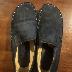 NATUR COMFORT BLACK LEATHER SUEDE SLIP-ON WOMEN’S SHOES - SIZE 6