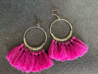 Pink hoop earrings