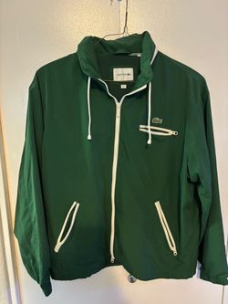 Lacoste Green Full-Zip Hooded Windbreaker Jacket