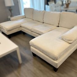 cream/ white Sectional Sofa