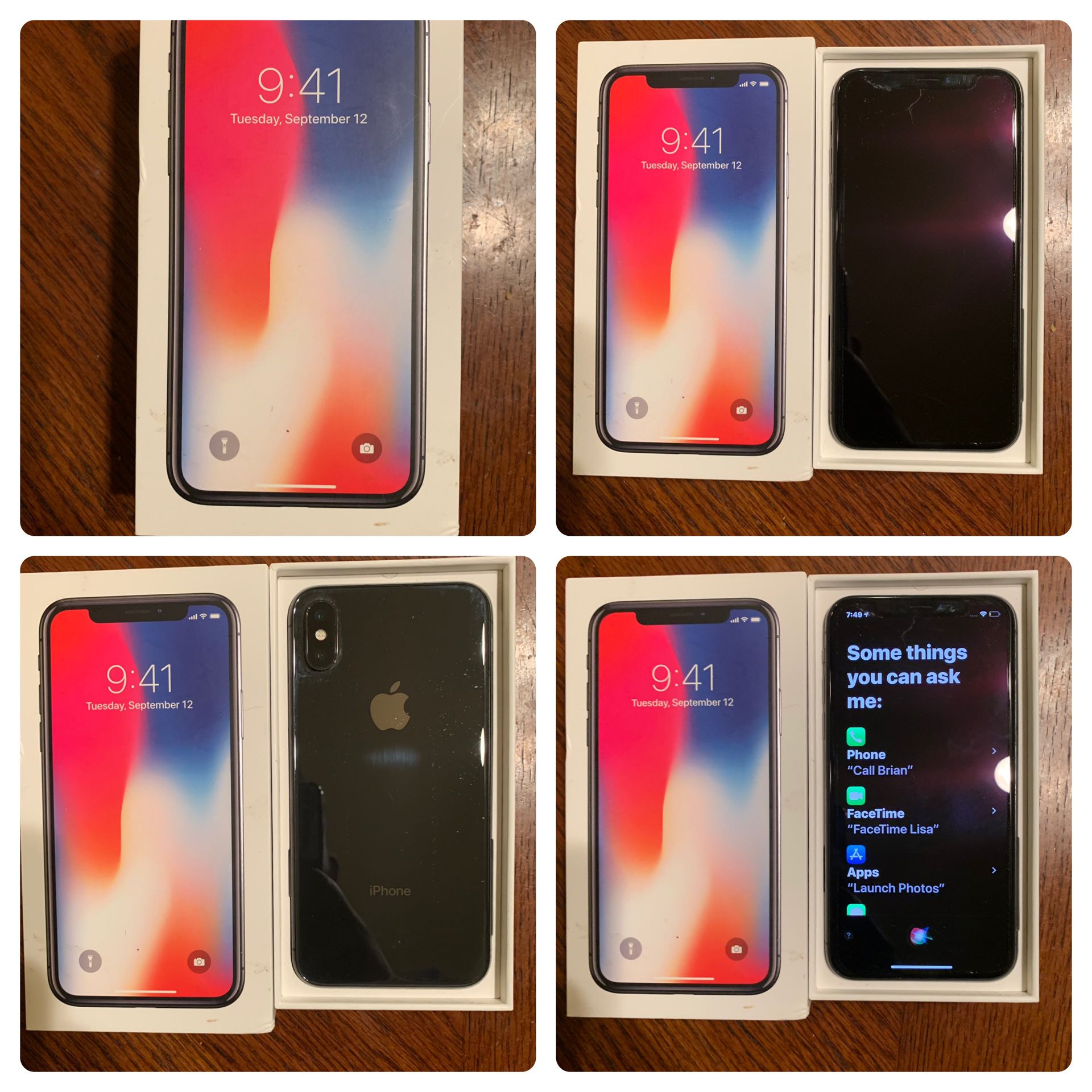 iPhone X 256 GB unlocked 400 phone just multiple pictures