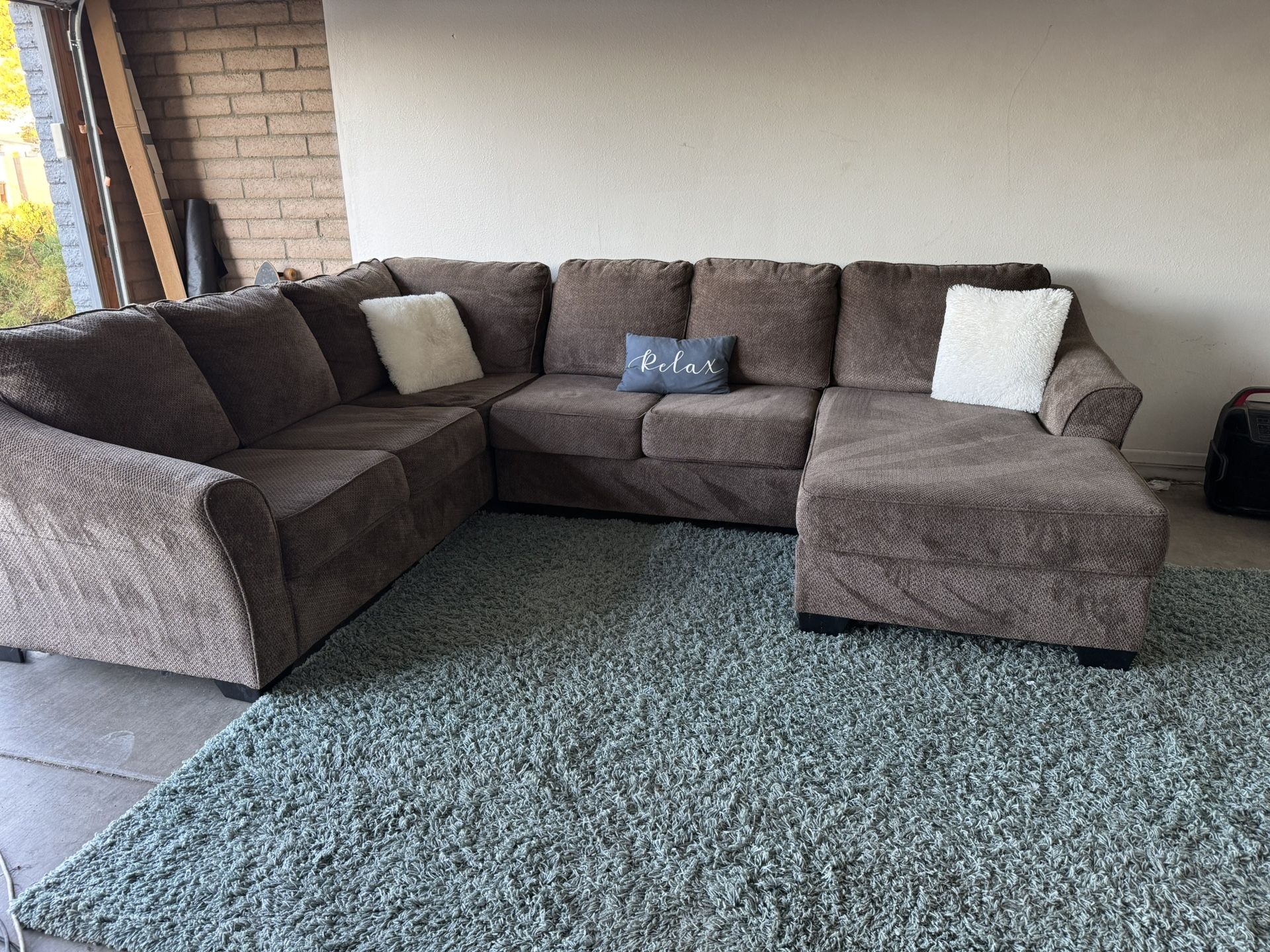 Brown Sectional Sofa Couch Sala
