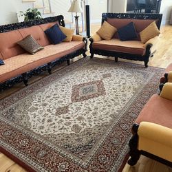 Hand Made Indian Teak Sofa Set Five Pieces 