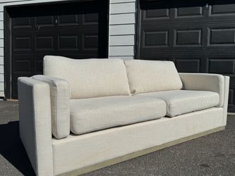 🔥Beautiful Large MCM Contemporary Modern Linen Sofa