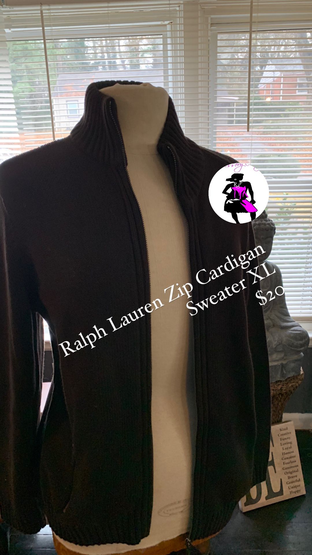 Ralph Lauren Zip Cardigan XL