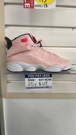 Light Pink Jordan 6 Rings Size 3.5y