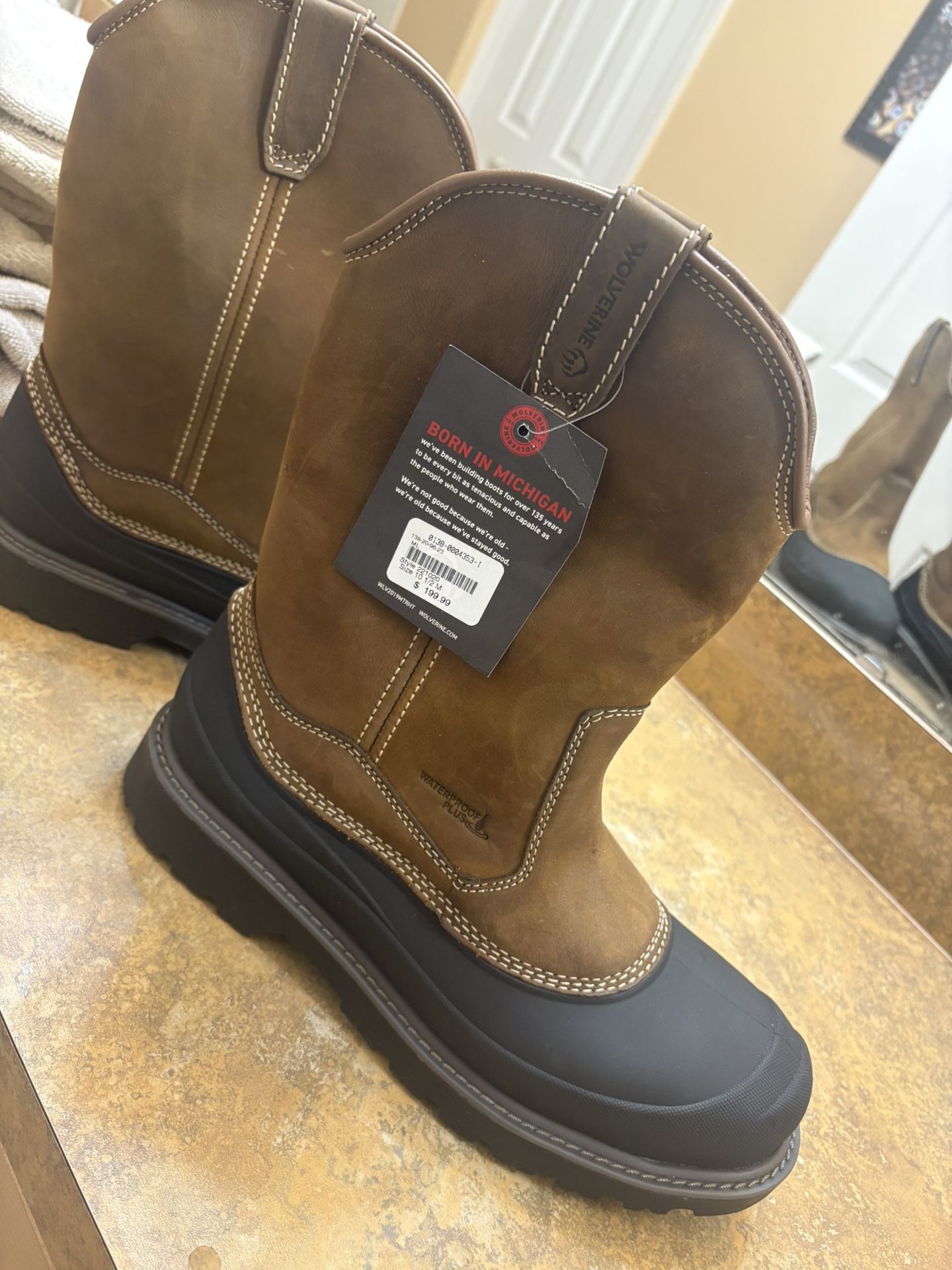 Wolverine Steel Toe Work Boots 10 1/2 New 