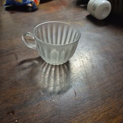 ribbed glass mug