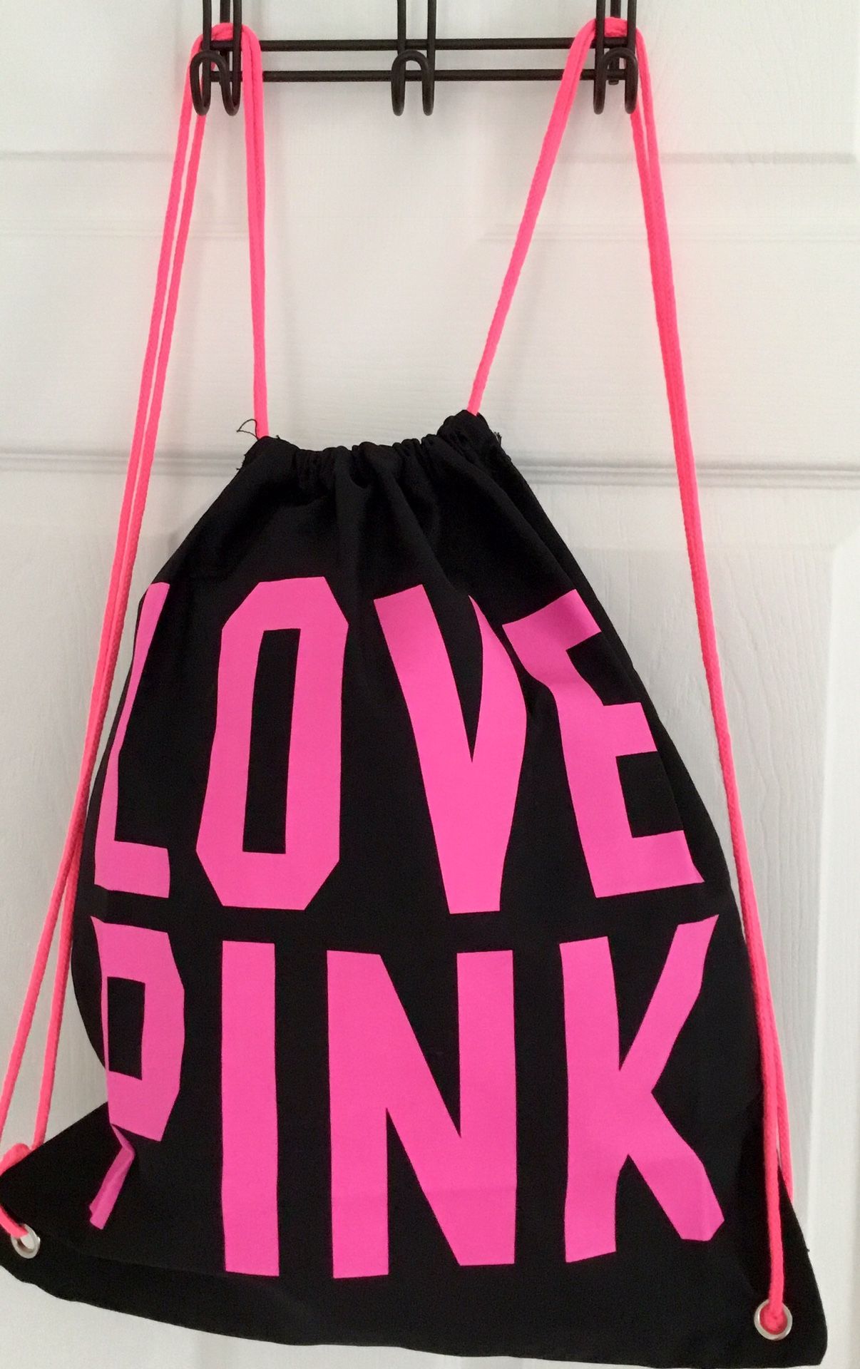 Brand new Love Pink Canvas Travel Gym Beach Drawstring backpack BUY ONE GET ONE FREE