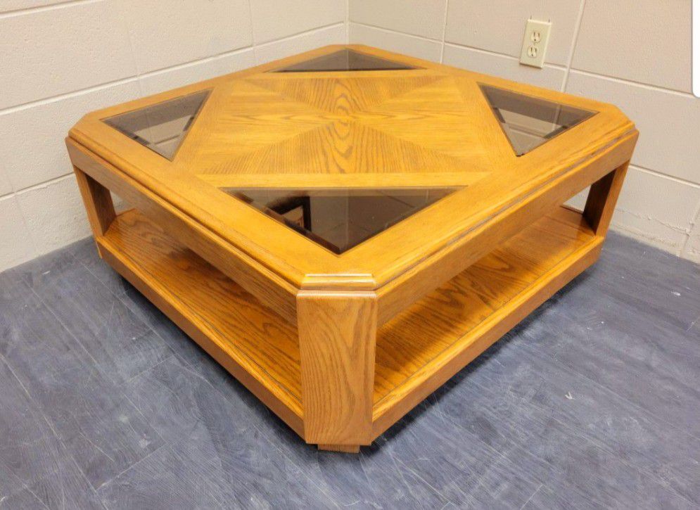 Table - Real Wood With Glass Corners