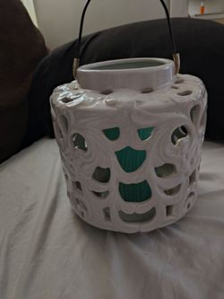 Ceramic white lantern