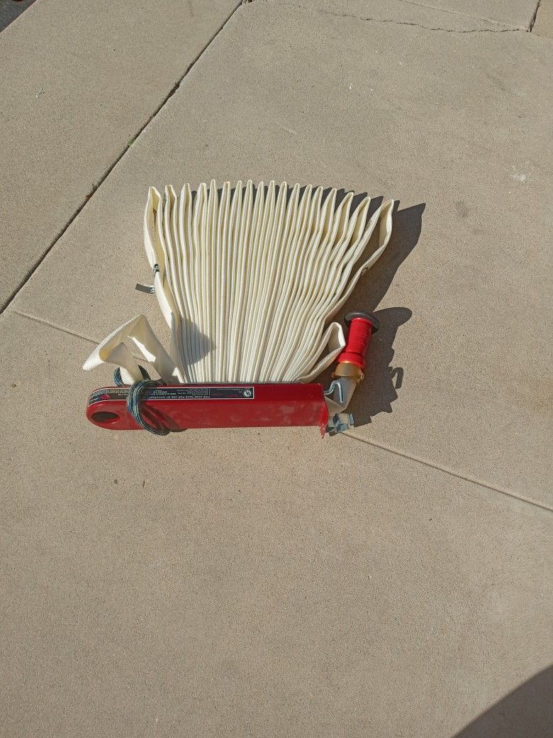 Fire Hose &Rack 75' X 1- 1/2 New