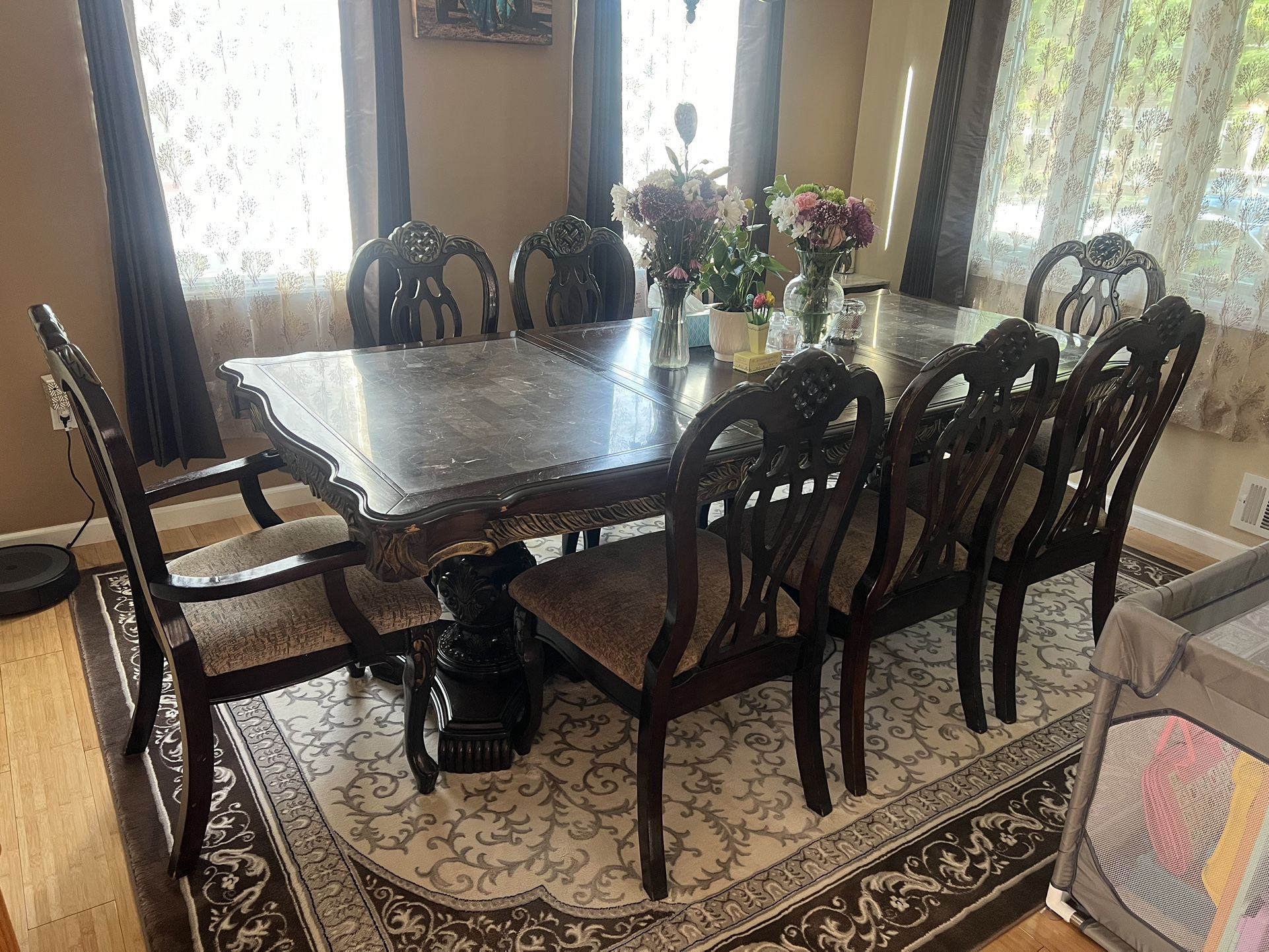 Dining Table Set With 8 Chairs 