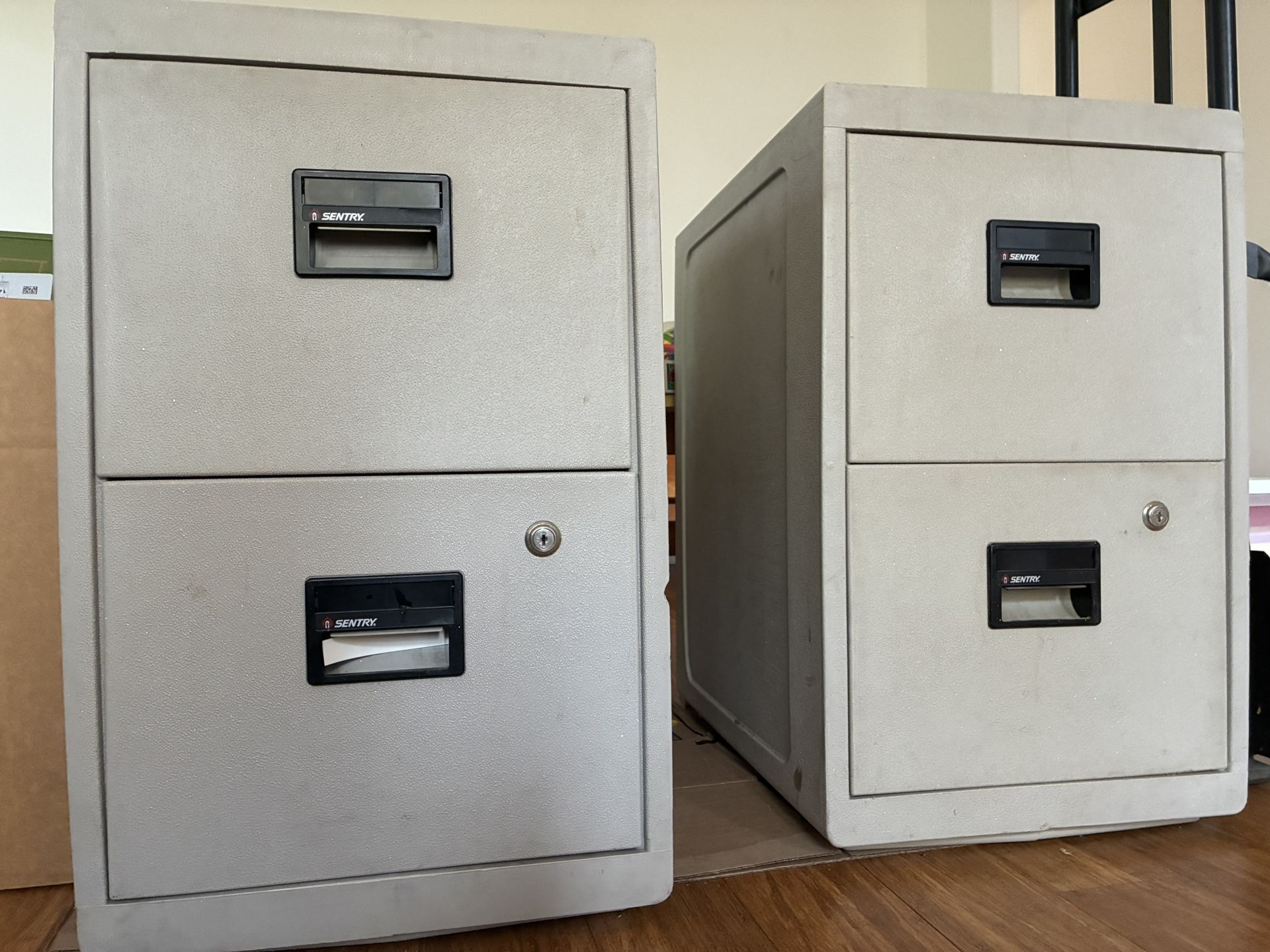 Fireproof Filing Cabinets, Set Of Two