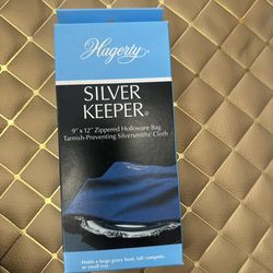 9 x12 .Zippered Silver Cloth Bag