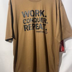 Men’s Large Brown Wolverine Tshirt Work. Concour. Repeat. Work Shirt 
