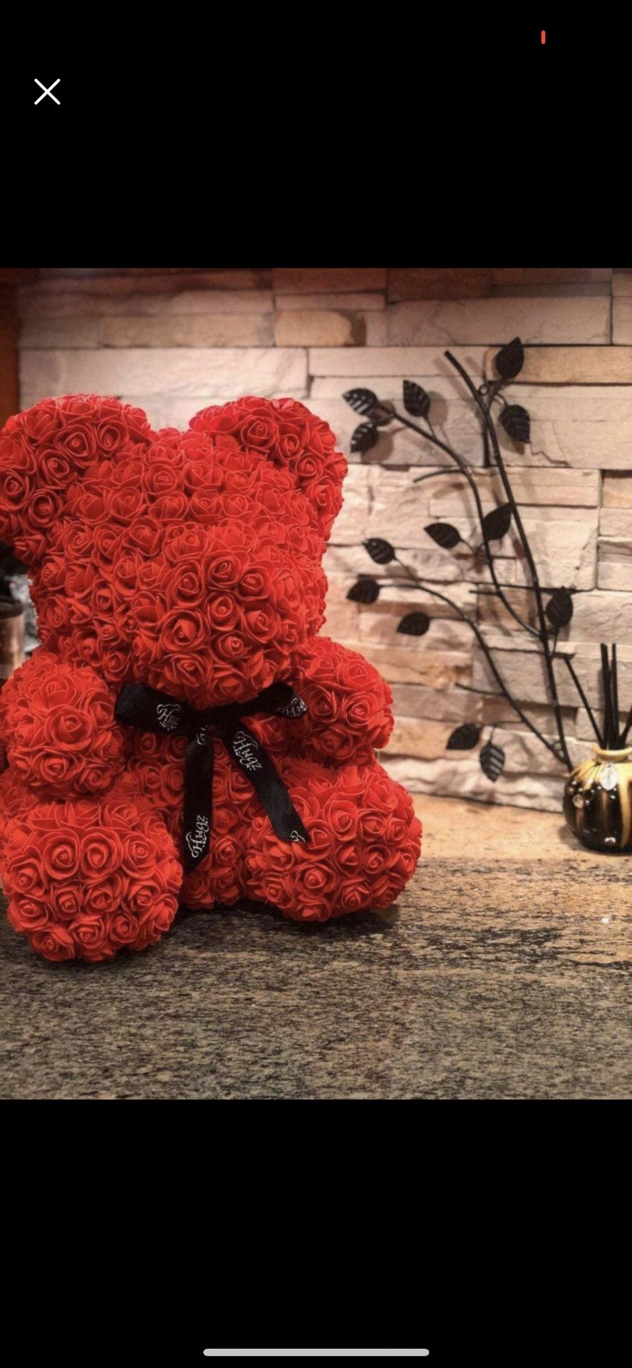 Large Flowers Rose Teddy Bear Gift Set