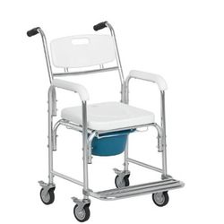 HOMCOM 3-in-1 Shower Commode Wheelchair