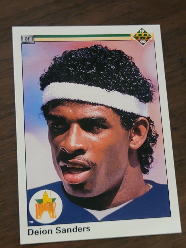 Deion Sanders 1990 Upper Deck #13 YANKEES ROOKIE RC Baseball Card NM