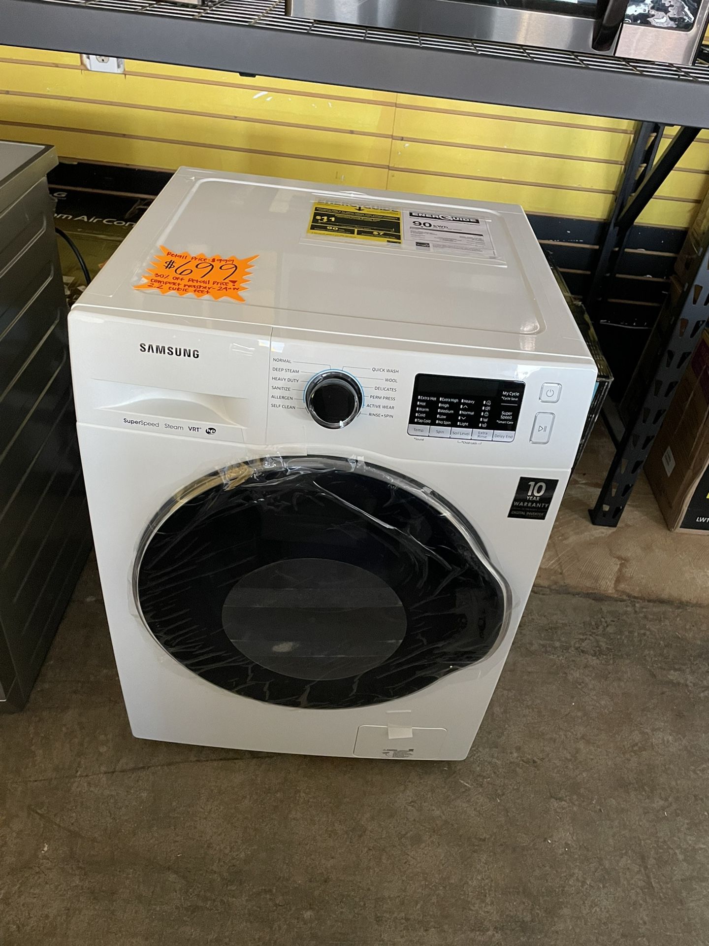 New Samsung Compact Washer 24” Wide 