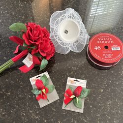 Wedding Bouquet And 2 Boutonnières 