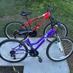 Set 2 Mountain Bikes, Size 24