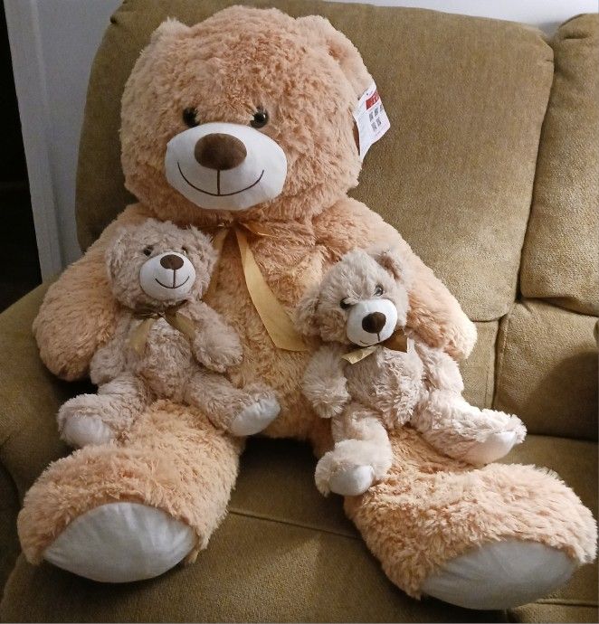 NEW TEZITUOR GIANT TEDDY BEAR 39" WITH BABY + AN EXTRA BABY, GREAT X-MAS GIFT, *READ DESCRIPTION*