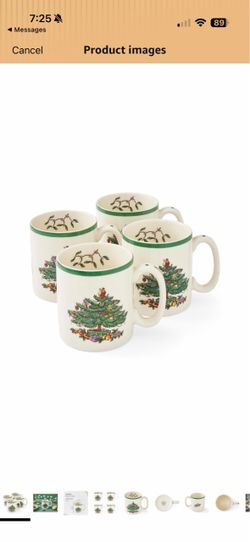 Spode Christmas Tree Mugs Set of 12